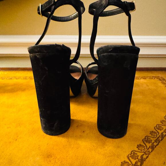 Steve Madden Womens Kierra Platform Black 70s Swagger Suede Sandals Size 8.5 - Picture 10 of 11